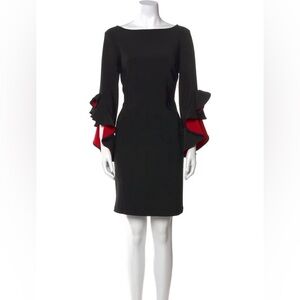 Alberto Makali Red Ruffle Sleeve Dress
